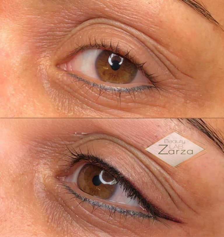 Voor en na: permanente eyeliner bij Beauty Lab Zarza