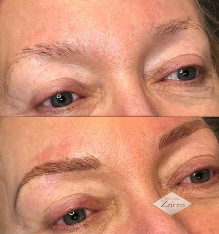 Voor en na: permanente make-up wenkbrauwen bij Beauty Lab Zarza