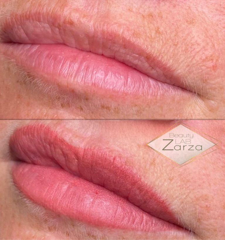 Voor en na: permanente make-up lippen bij Beauty Lab Zarza