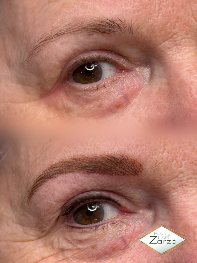 Voor en na: permanente make-up wenkbrauwen bij Beauty Lab Zarza