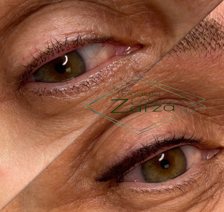Voor en na: permanente eyeliner bij Beauty Lab Zarza