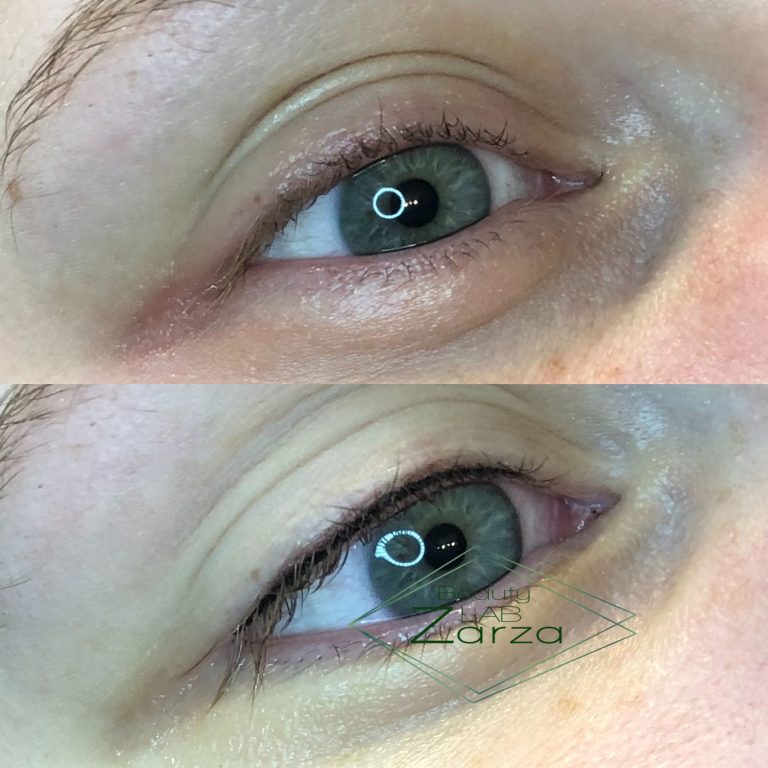 Voor en na: permanente eyeliner bij Beauty Lab Zarza