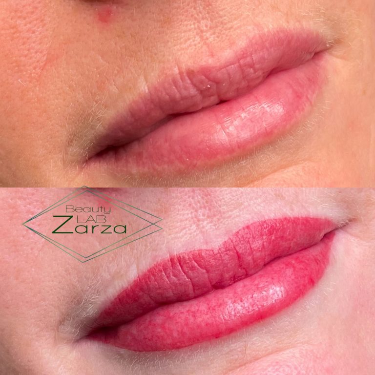 Voor en na: permanente make-up lippen bij Beauty Lab Zarza